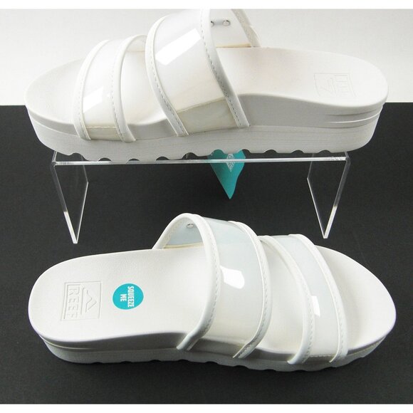 REEF WOMEN'S CUSHION VISTA HI-ENERGY Sandals Size 8 White - Picture 1 of 5